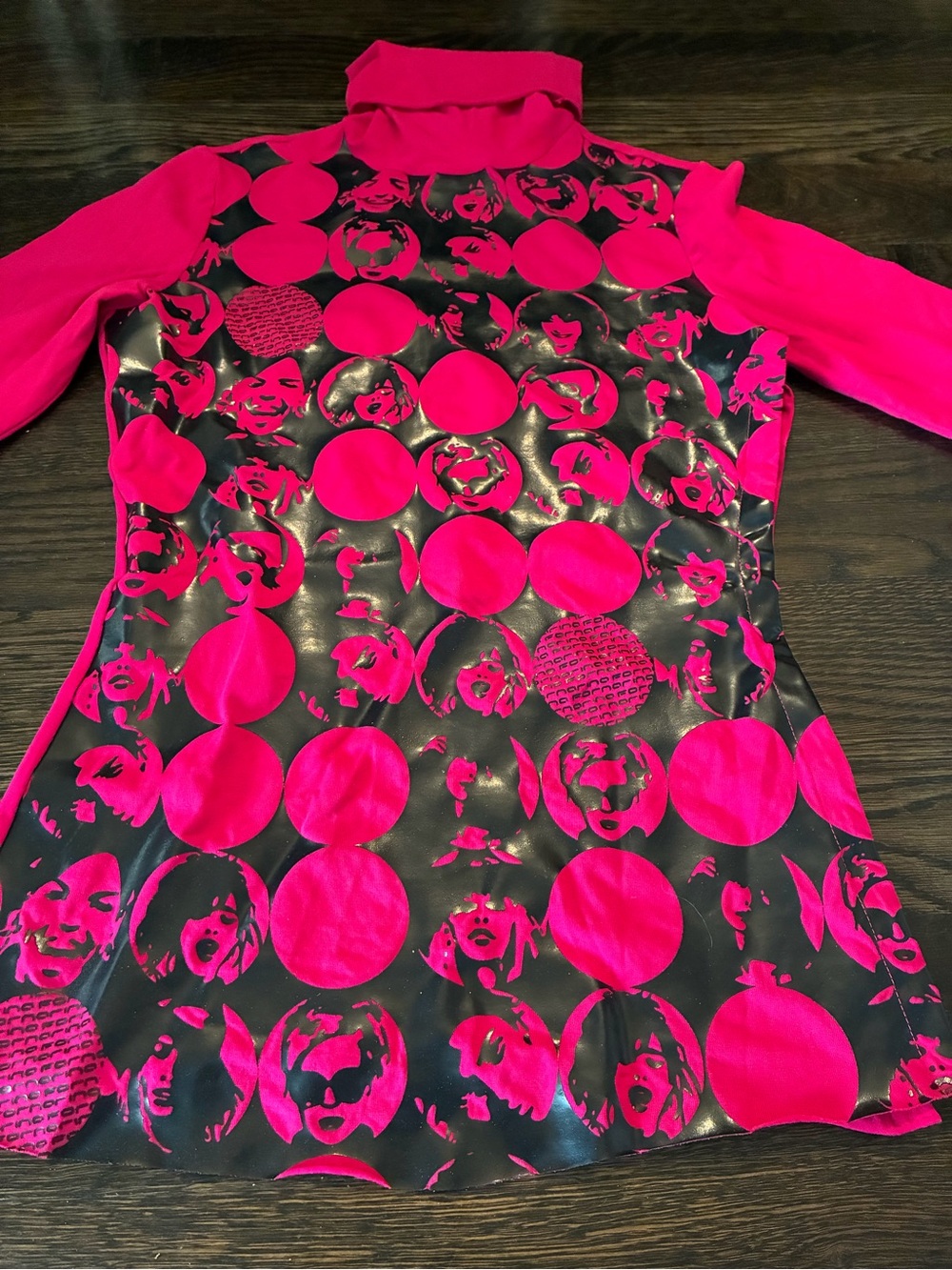 Fornarina long sleeve top fuscia pink side snaps size XS